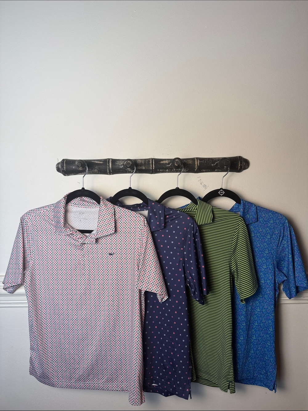Vineyard Vines Men's Pink Micro-Pattern Polo Bundle - 4 polos